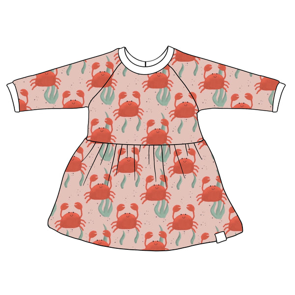 Crabulous Gathered Raglan Dress