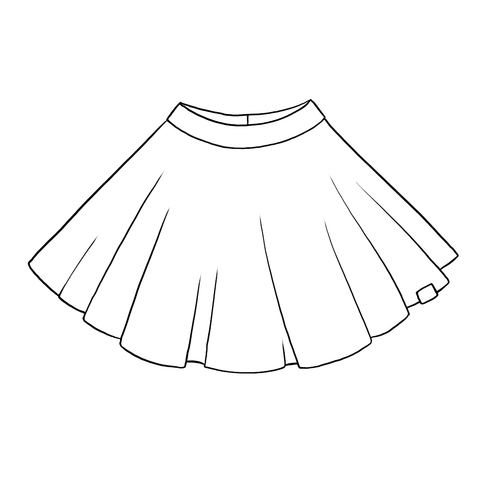 Inky Mountains Full Circle Skirt