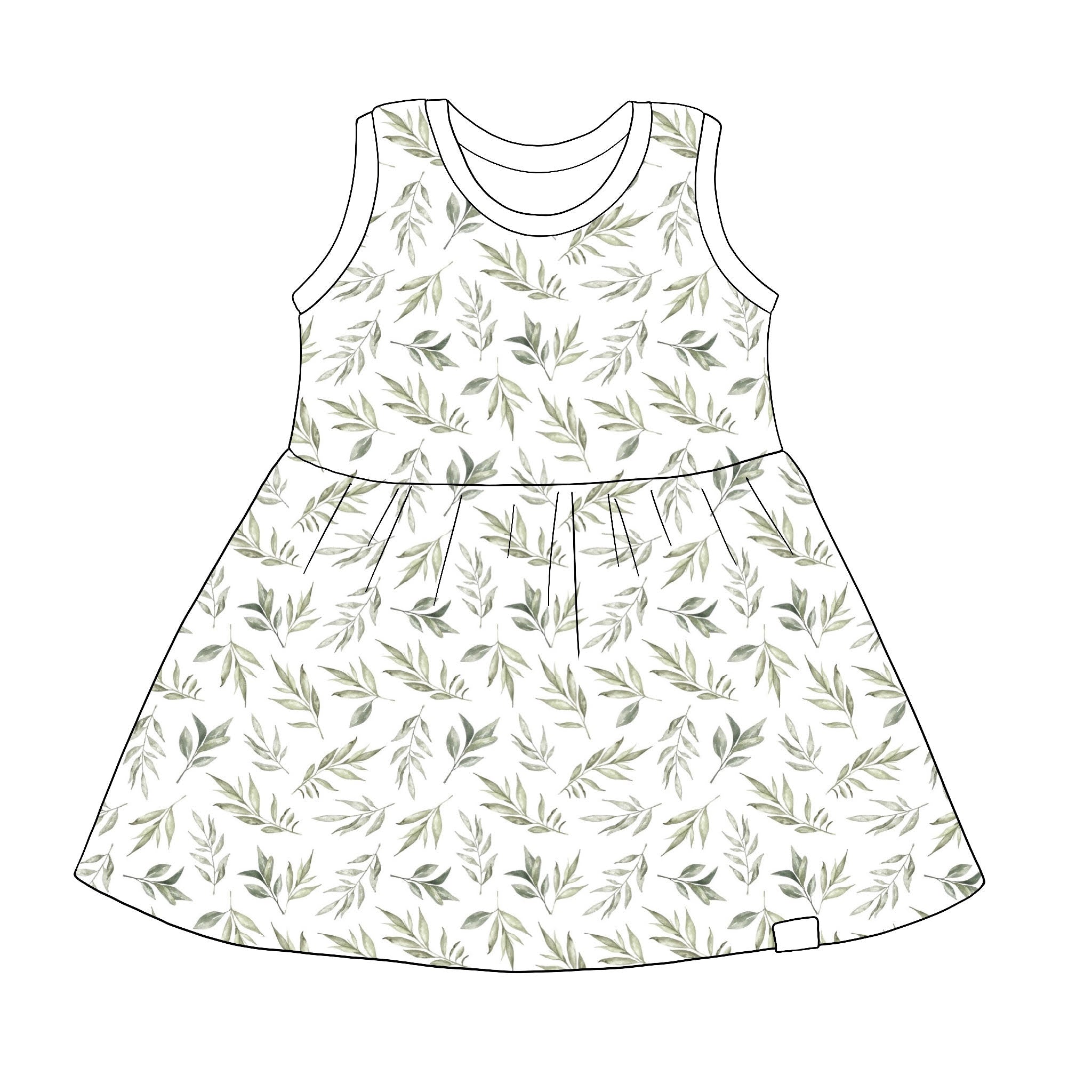 Green Leaves Summer Dress