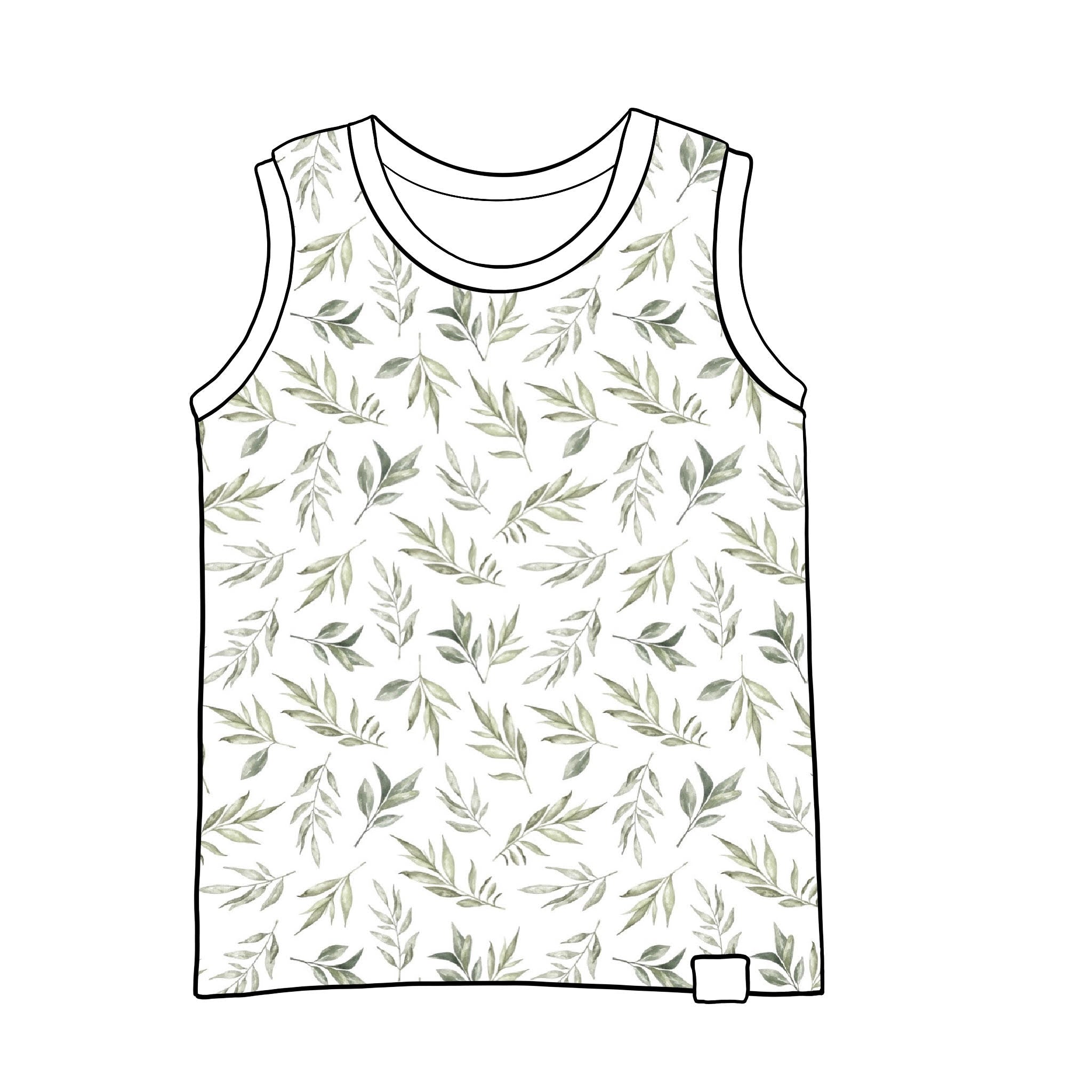 Green Leaves Vest Top