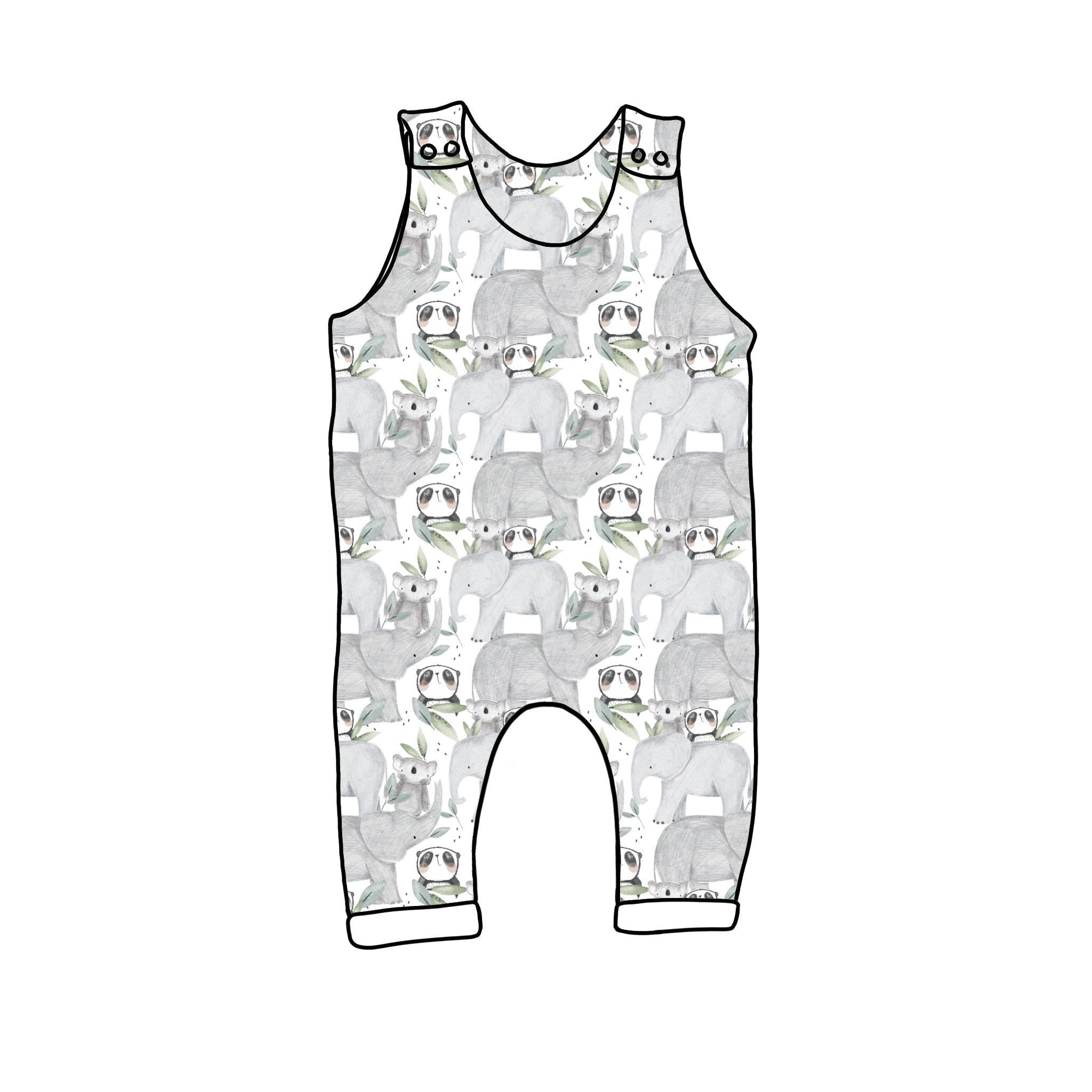Panda Pals Cropped Romper