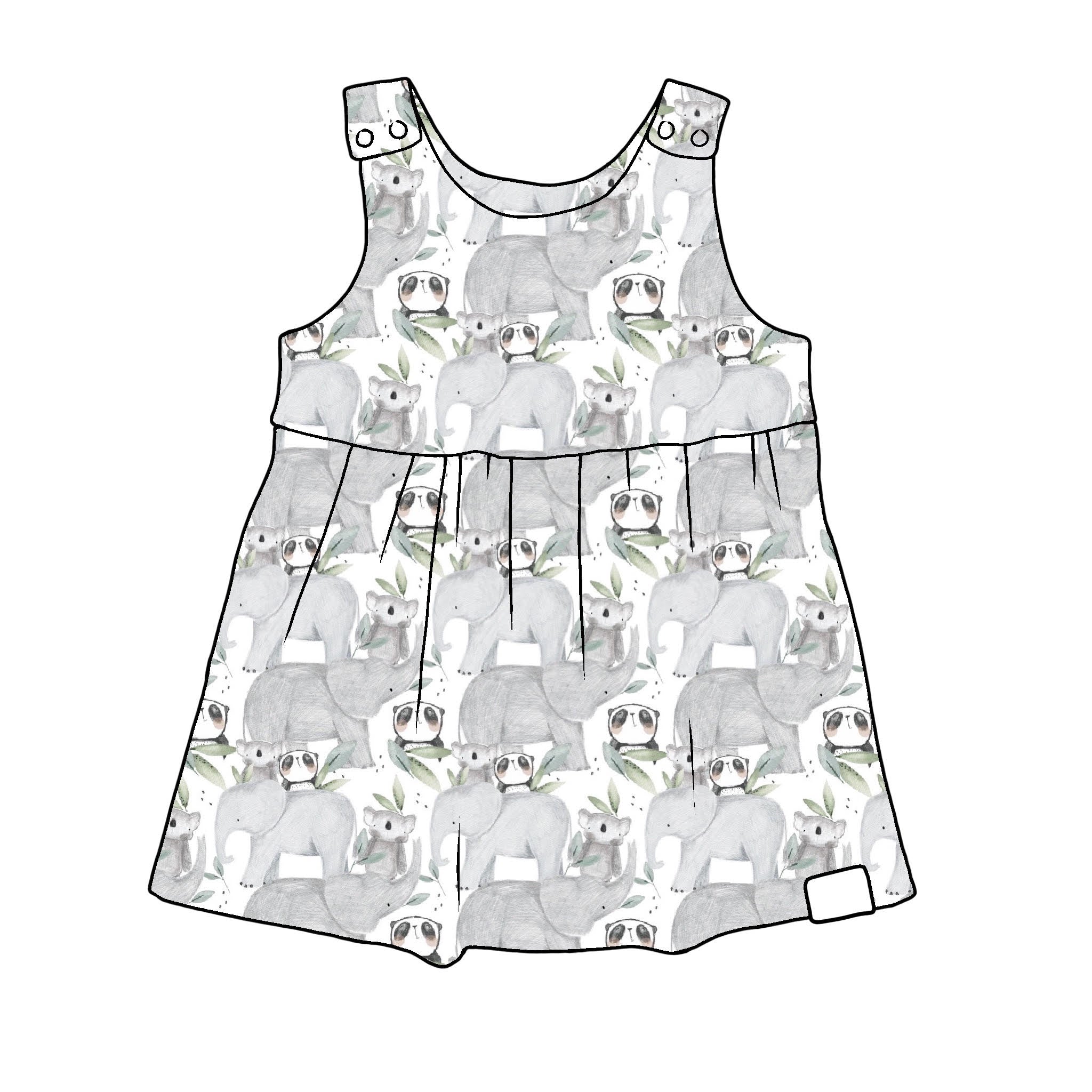 Panda Pals Pinafore Dress