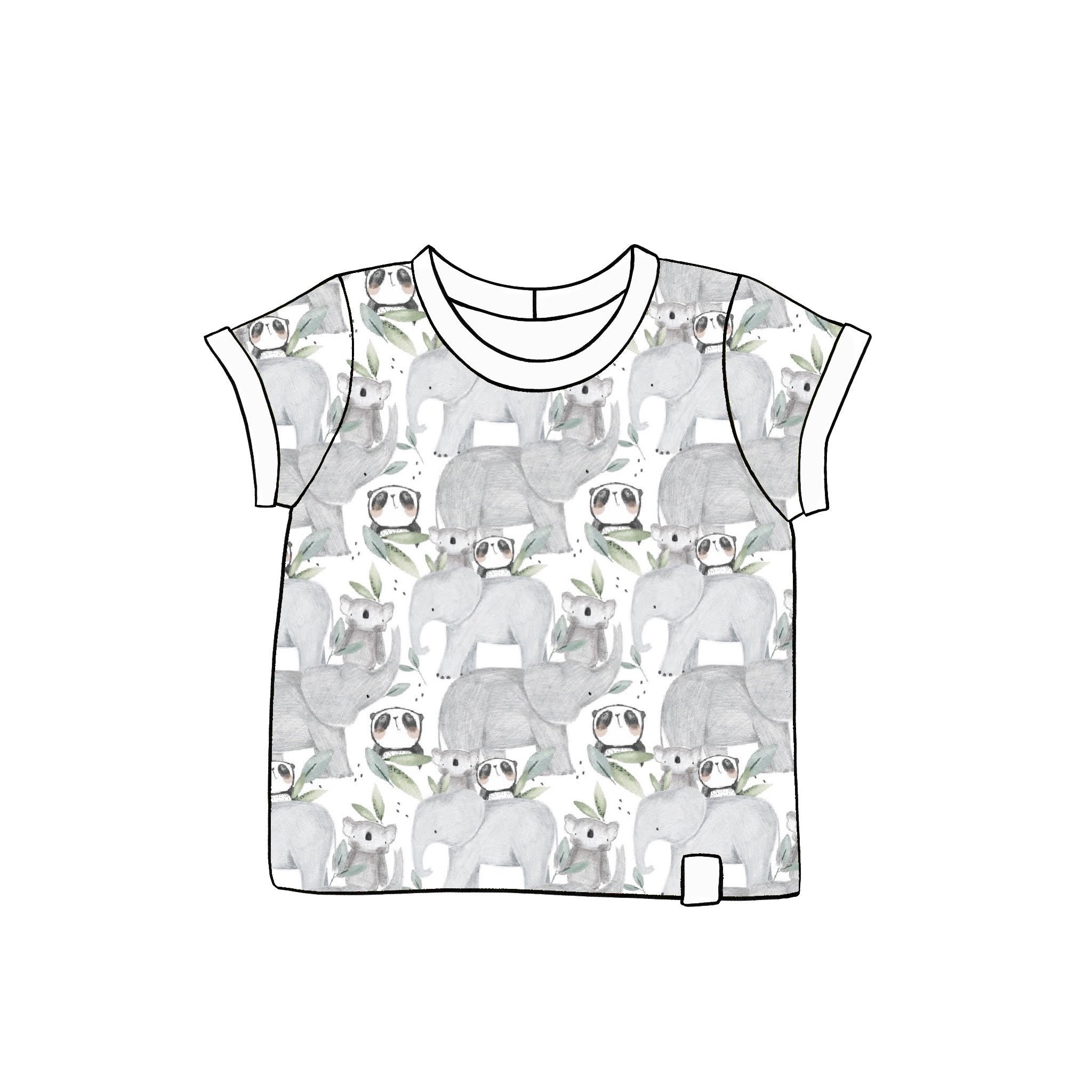 Panda Pals Rolled-Sleeve T-Shirt