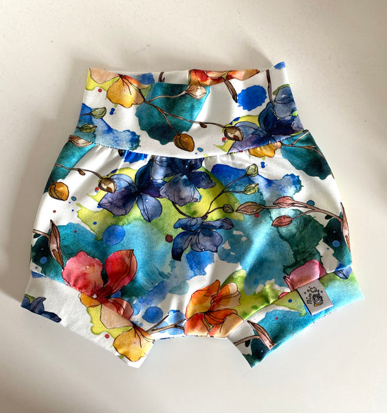 Watercolour Orchid Cuffed Shorts