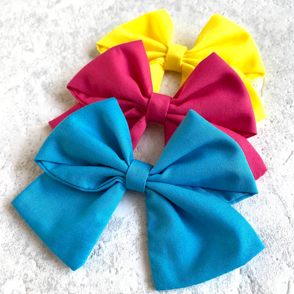 Block Colour Hair Bows