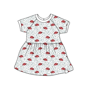 Lucky Ladybird Gathered Raglan Dress