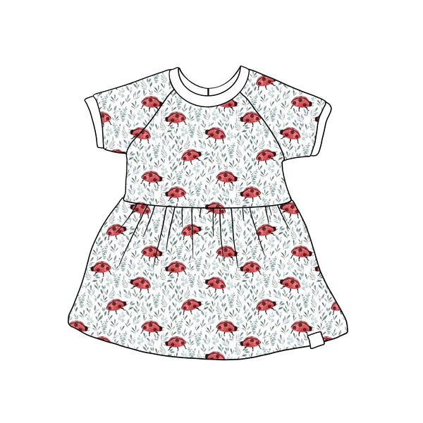 Lucky Ladybird Gathered Raglan Dress